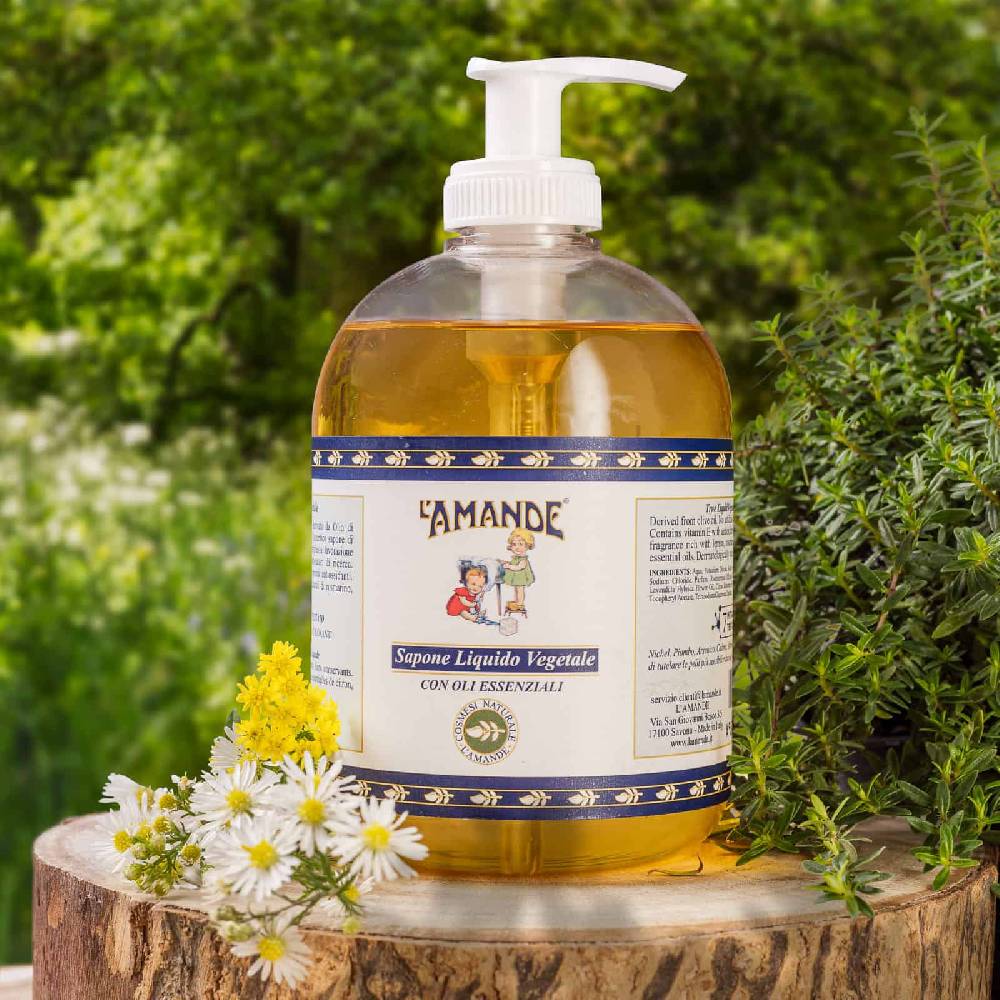 L'amande Sapone liquido vegetale con oli essenziali Pezzi Unici