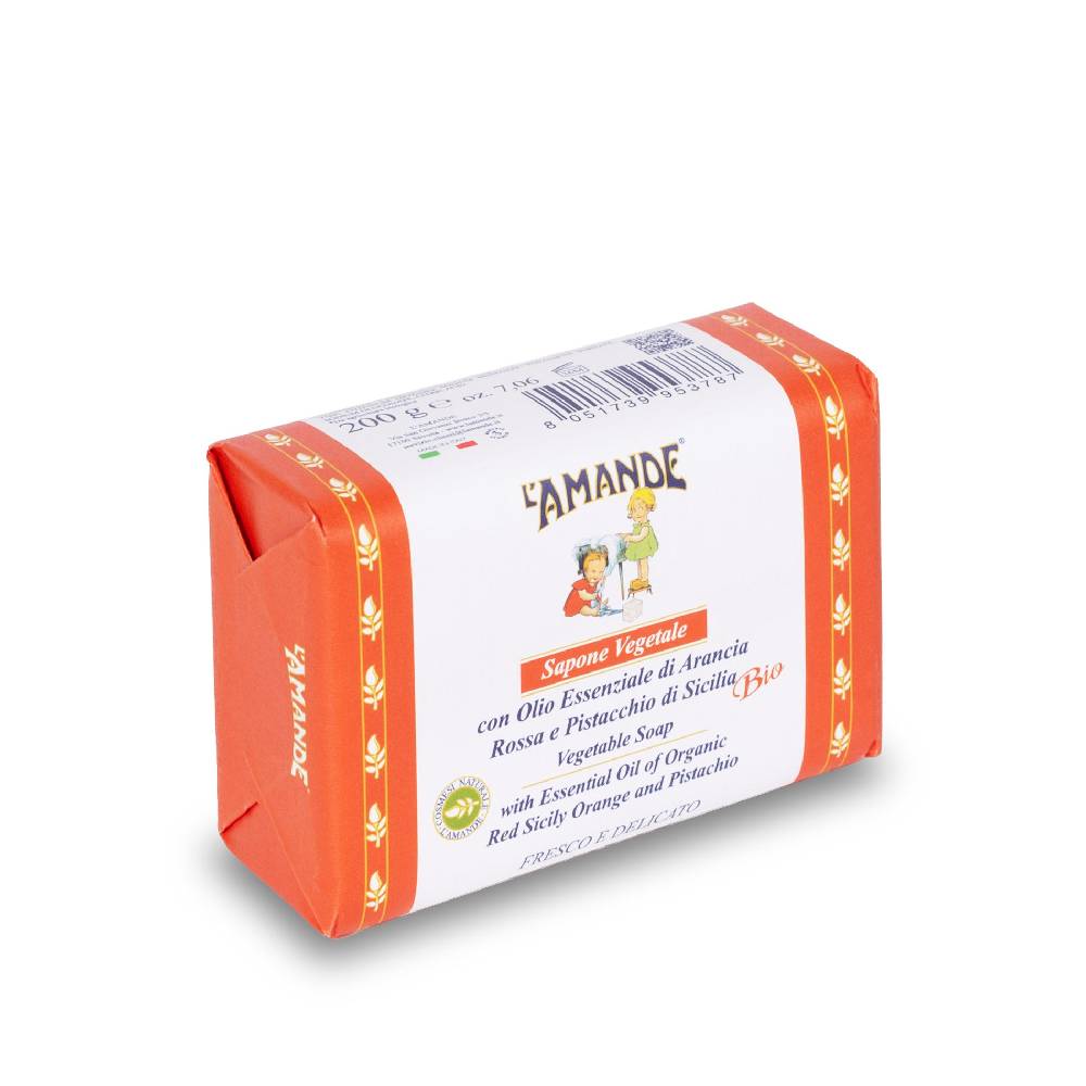 L'amande Sapone vegetale Arancia rossa e Pistacchio di Sicilia Promozione Limitata