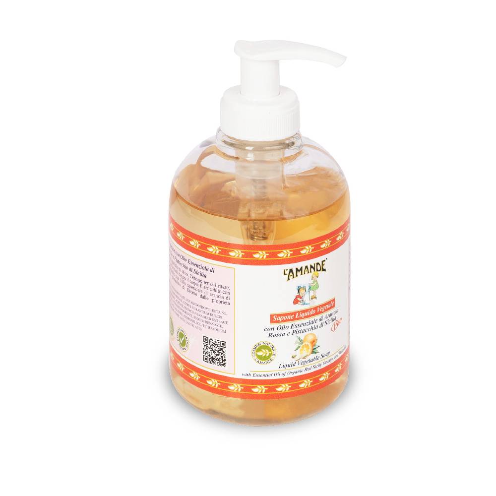 L'amande Sapone liquido profumato Arancia rossa e Pistacchio di Sicilia Offerta Giorno del Papà