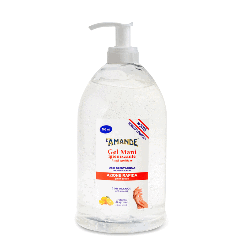 L'amande Gel igienizzante mani 500 ml dispencer Qualità