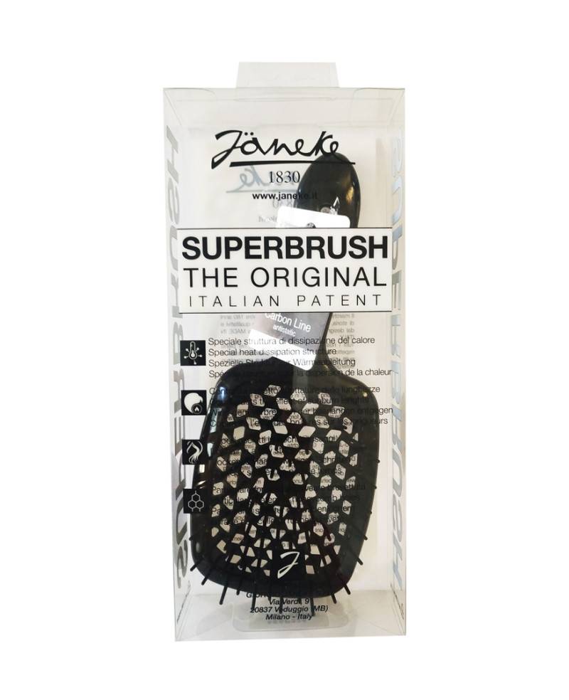 Janeke Spazzola Superbrush in fibra di carbonio nera di 22 cm - Cod. 55SP226 Outlet