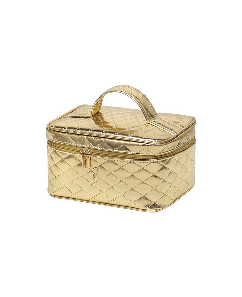 Janeke Beauty da viaggio medio, trapuntato oro 24x13x18cm - cod. A1952VT Esporta salva