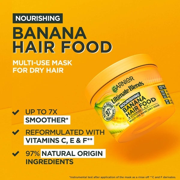 Garnier Garnier Ultimate Blends Hair Food Banana 3-in-1 Dry Hair Mask Treatment 390ml Vendite stagionali