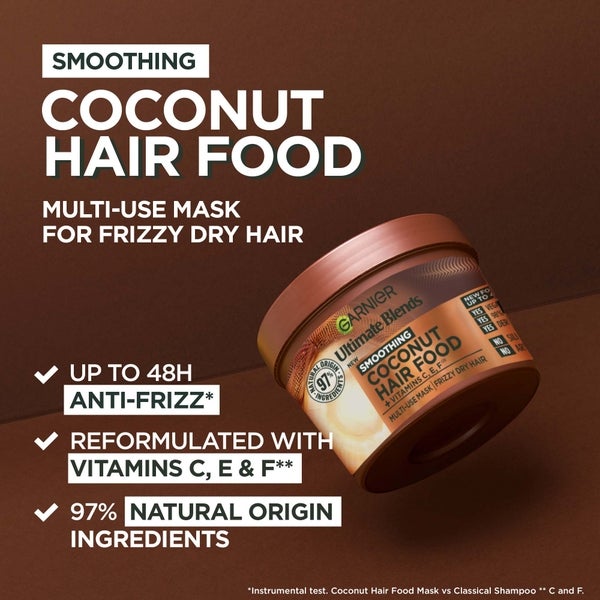 Garnier Garnier Ultimate Blends Hair Food Coconut Oil 3-in-1 Frizzy Hair Mask Treatment 390ml Offerta per la Festa della Mamma