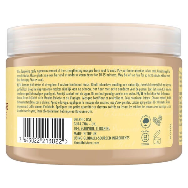 SheaMoisture Shea Moisture trattamento in maschera rinforzante e riparatrice all'olio di ricino nero giamaicano 340 g Online Outlet
