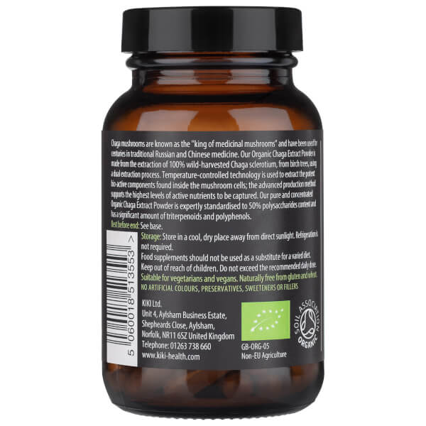 KIKI Health KIKI Health Organic Chaga Extract Mushroom (60 Vegicaps) Offerta per la Festa della Mamma