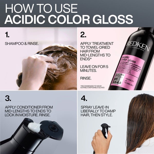 Redken Redken Acidic Color Gloss Shampoo and Conditioner 300ml Colour Protection Routine for Glass-Like Shine Trasporto libero internazionale