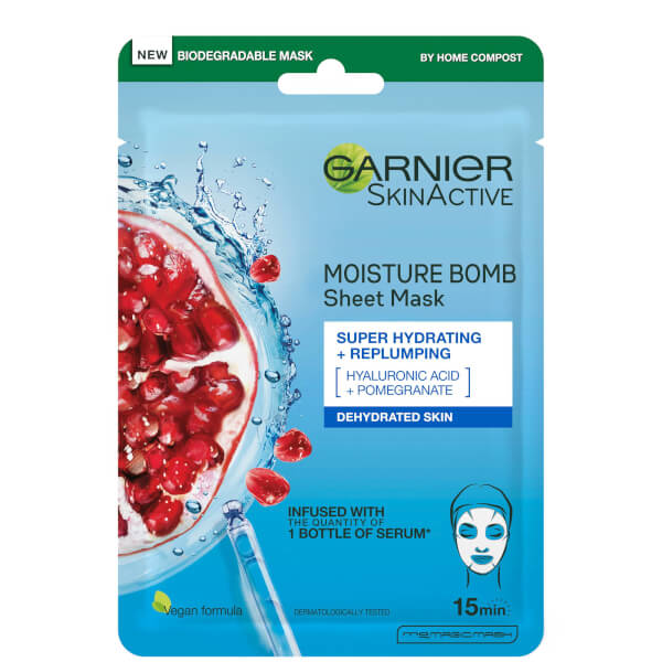 Garnier Garnier Moisture Bomb maschera viso idratante in tessuto al melograno Sconti questo mese