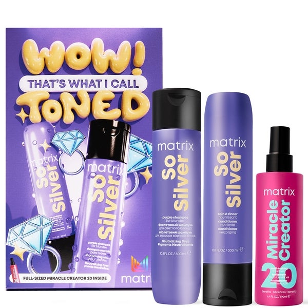 Matrix Matrix So Silver Purple Shampoo Conditioner and Miracle Creator Gift Set for Blonde and Grey Hair Negozio