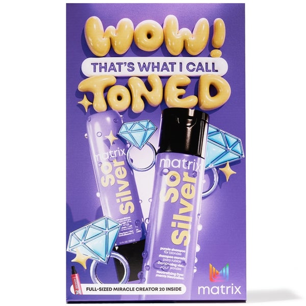 Matrix Matrix So Silver Purple Shampoo Conditioner and Miracle Creator Gift Set for Blonde and Grey Hair Negozio