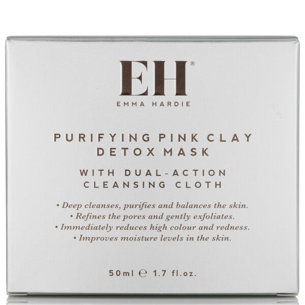 Emma Hardie Emma Hardie maschera purificante detox all'argilla rosa con panno detergente a doppia azione Offerta speciale