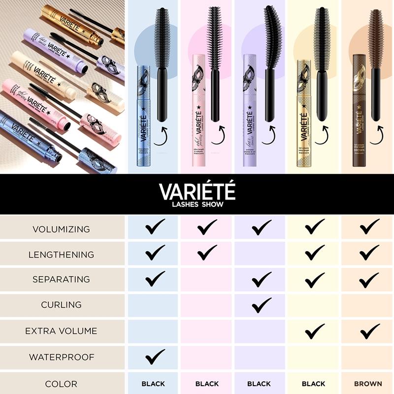 Eveline Cosmetics Eveline Cosmetics Variété Lashes Show mascara waterproof per ciglia voluminose e folte Comprare a buon mercato