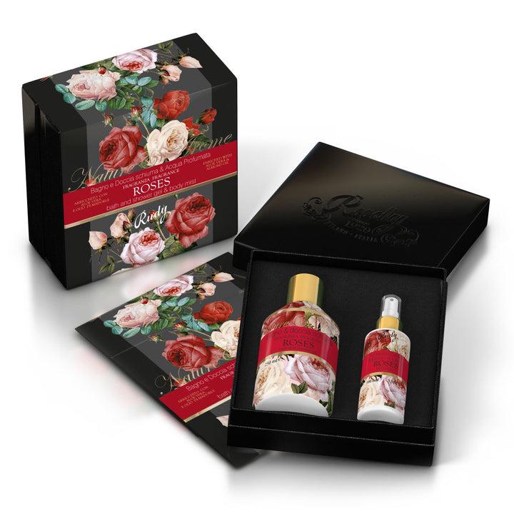 Rudy Profumi Scatola regalo con Bagno & Doccia Schiuma 250 mL + Acqua Profumata 100 mLNature&AromeLinea Roses Offerta Anniversario