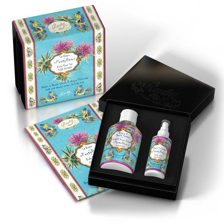 Rudy Profumi Scatola regalo con Bagno & Doccia Schiuma 250 mL + Acqua Profumata 100 mLLe Maioliche di RudyLinea Portofino Offerta temporanea